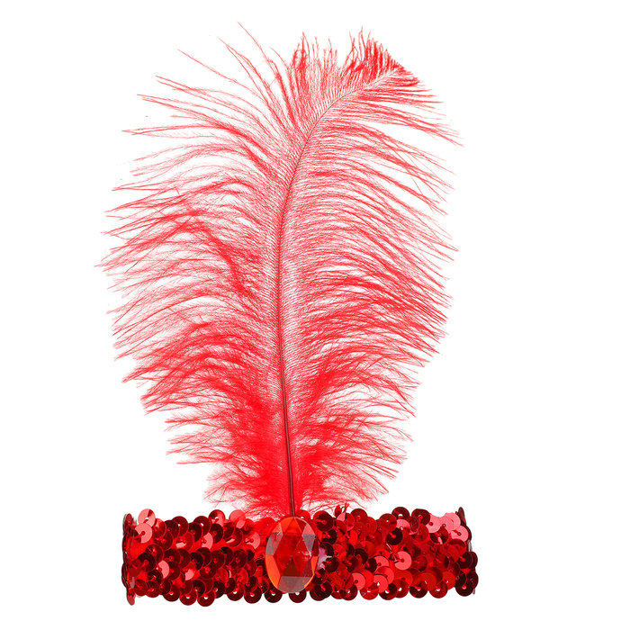 Повязка на голову с пером красная Повязка на голову с красным пером. Размер упаковки  27,7 см × 15,5 см × 0,5 см