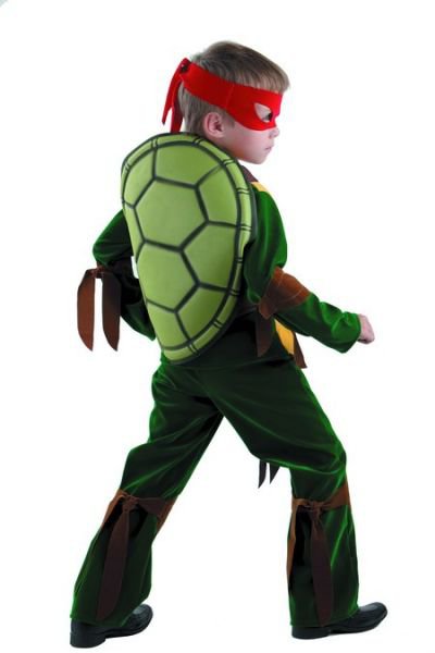 Костюм Черепашка бархат Б-451 Карнавальный костюм Черепашки Ниндзя для мальчика, в комплект входит куртка, брюки, 4 маски, панцирь и нунчаки с ножом. 