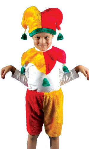 Костюм Петрушка С1022 Детский карнавальный костюм клоуна Петрушки. В комплект костюма входит шапочка, пелерина и бриджи 