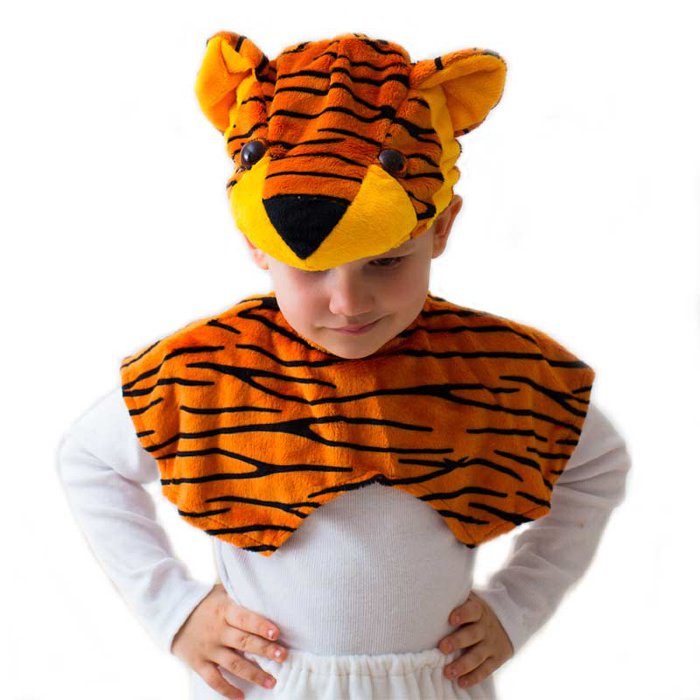 Костюм Тигренок эконом Бо1573 Детский костюм Тигренка в эконом варианте, в комплекте: меховая шапка, накидка на липучке