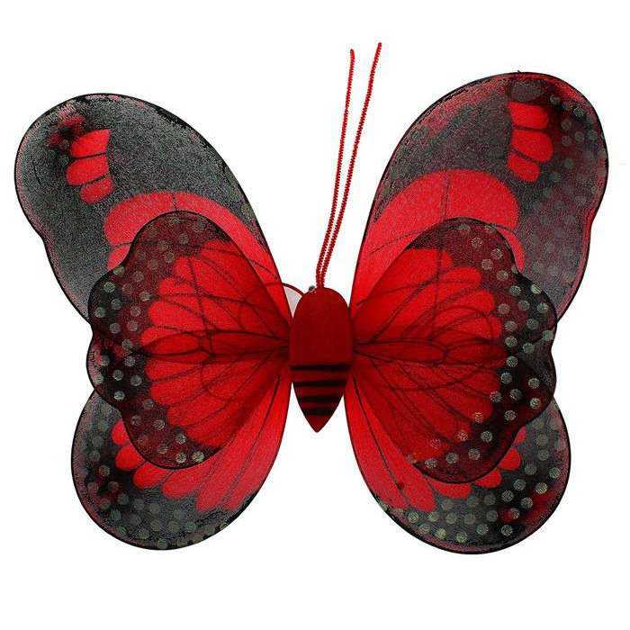 Крылья бабочки красные Красивые крылья красной бабочки для девочек, размер 38*49см