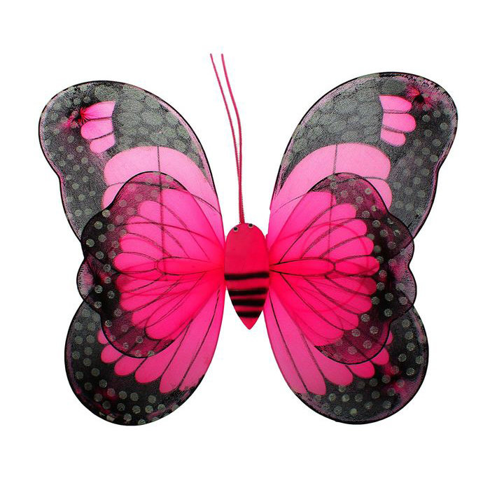 Крылья бабочки розовые Красивые крылья бабочки малинового цвета для девочек, размер 38*49см