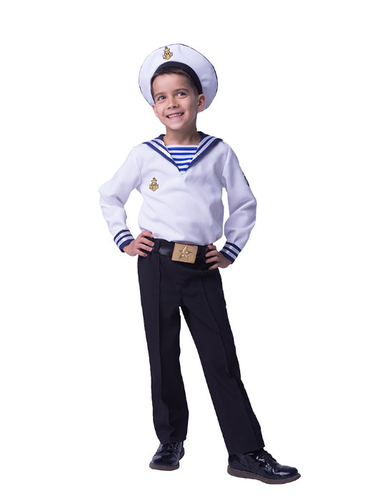 Костюм Моряк 2049 Костюм Моряка для мальчиков, в комплекте рубашка, брюки, ремень, бескозырка